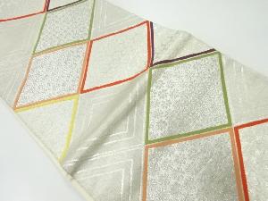 アンティーク　菱に花模様織出し袋帯（材料）